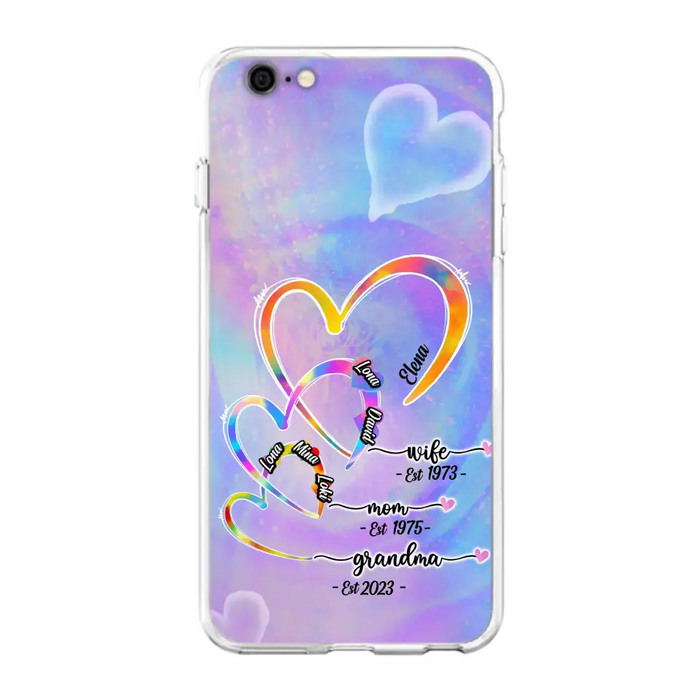 Personalized Mom Phone Case - Gift Idea For Mom/Grandma - Upto 4 Children/5 Grandchildren - Cases For iPhone/Samsung