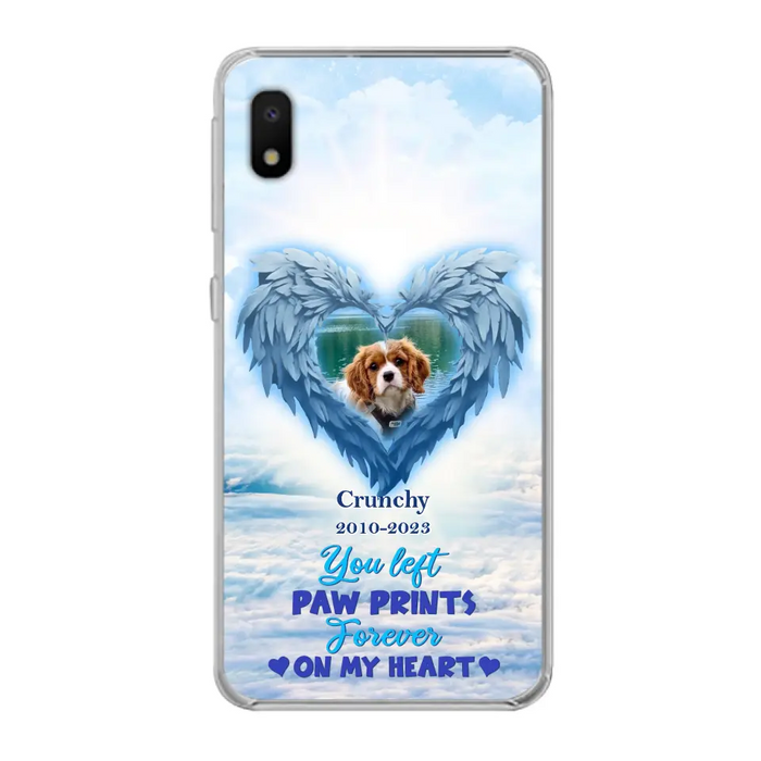 Custom Personalized Memorial Photo Phone Case - Memorial Gift Idea for Pet Owners - You Left Paw Prints Forever On My Heart - Case for iPhone/Samsung