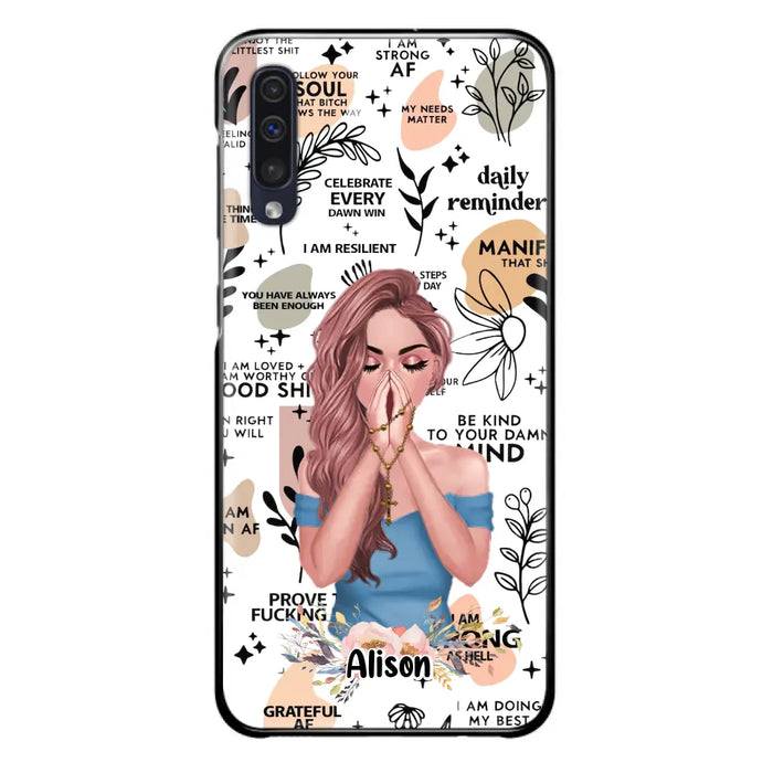 Custom Personalized Praying Girl Phone Case - Gift Idea for Girls/Friends - Case for iPhone/Samsung