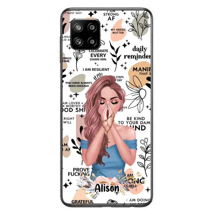 Custom Personalized Praying Girl Phone Case - Gift Idea for Girls/Friends - Case for iPhone/Samsung