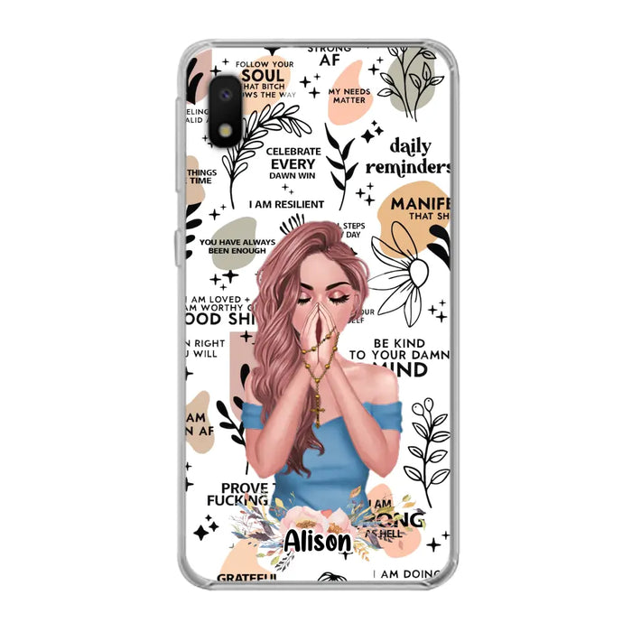 Custom Personalized Praying Girl Phone Case - Gift Idea for Girls/Friends - Case for iPhone/Samsung