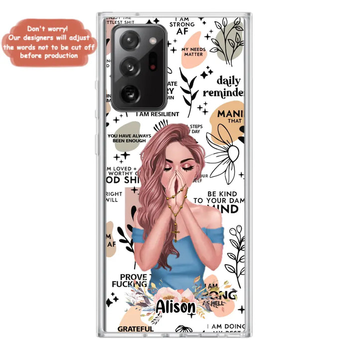 Custom Personalized Praying Girl Phone Case - Gift Idea for Girls/Friends - Case for iPhone/Samsung