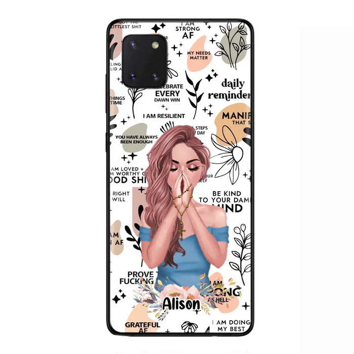 Custom Personalized Praying Girl Phone Case - Gift Idea for Girls/Friends - Case for iPhone/Samsung