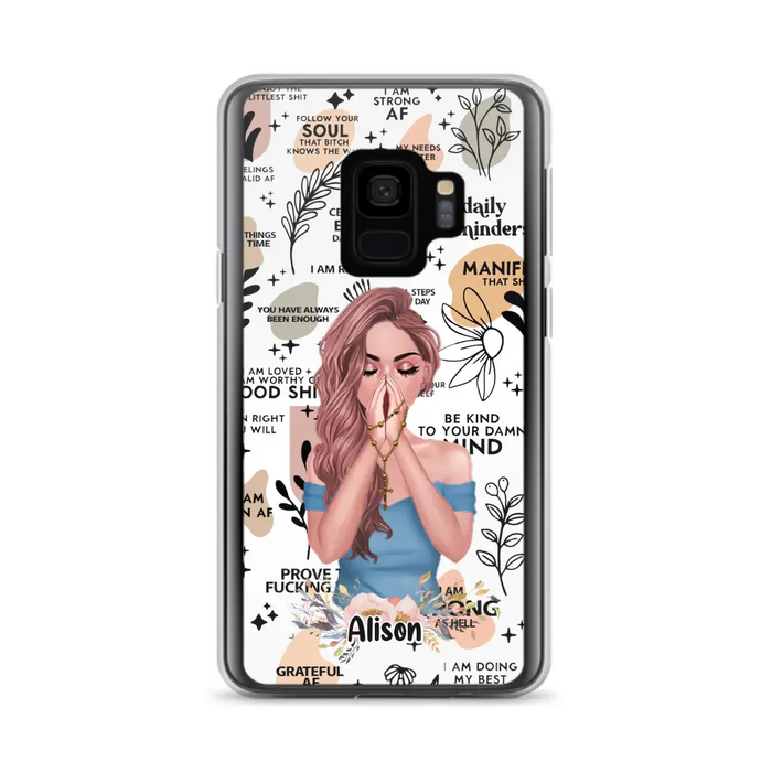 Custom Personalized Praying Girl Phone Case - Gift Idea for Girls/Friends - Case for iPhone/Samsung