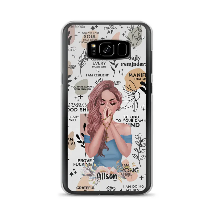 Custom Personalized Praying Girl Phone Case - Gift Idea for Girls/Friends - Case for iPhone/Samsung