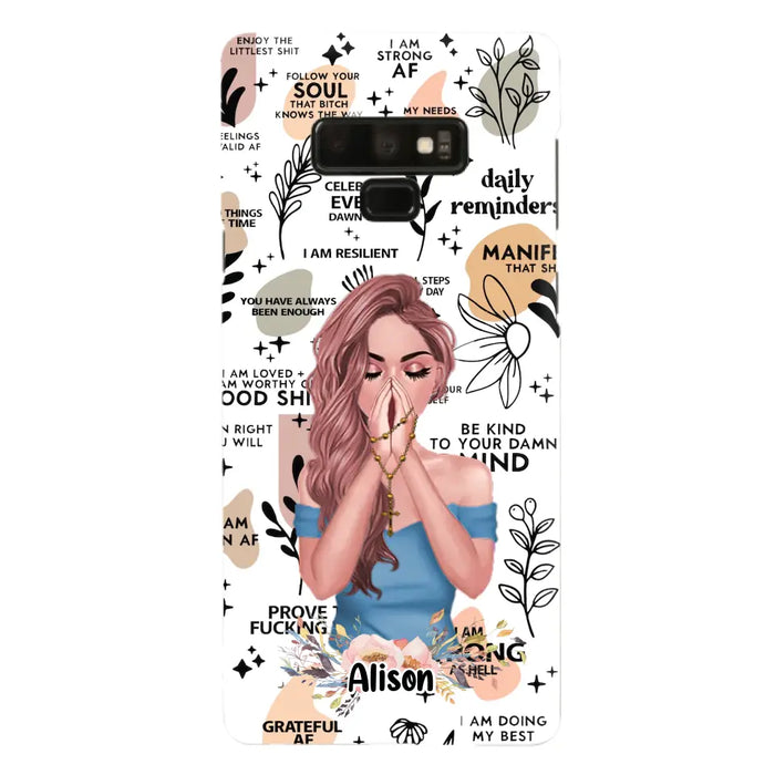 Custom Personalized Praying Girl Phone Case - Gift Idea for Girls/Friends - Case for iPhone/Samsung