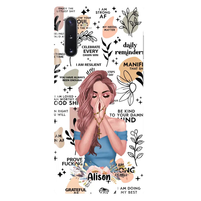 Custom Personalized Praying Girl Phone Case - Gift Idea for Girls/Friends - Case for iPhone/Samsung