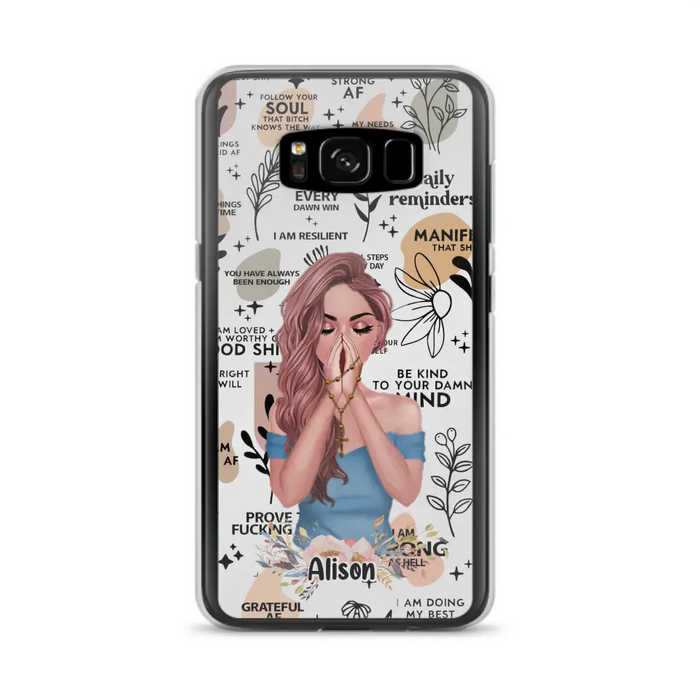 Custom Personalized Praying Girl Phone Case - Gift Idea for Girls/Friends - Case for iPhone/Samsung