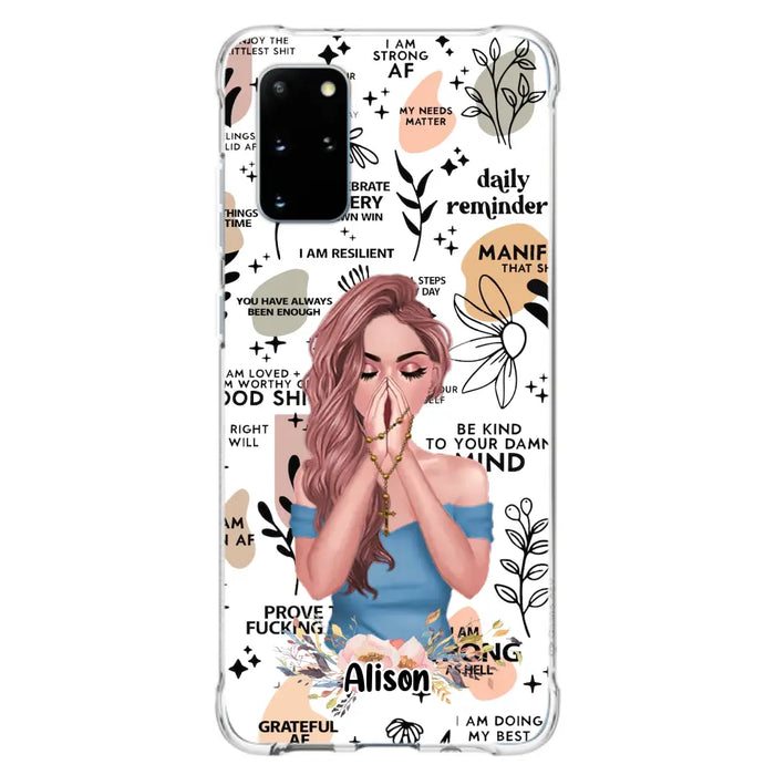 Custom Personalized Praying Girl Phone Case - Gift Idea for Girls/Friends - Case for iPhone/Samsung