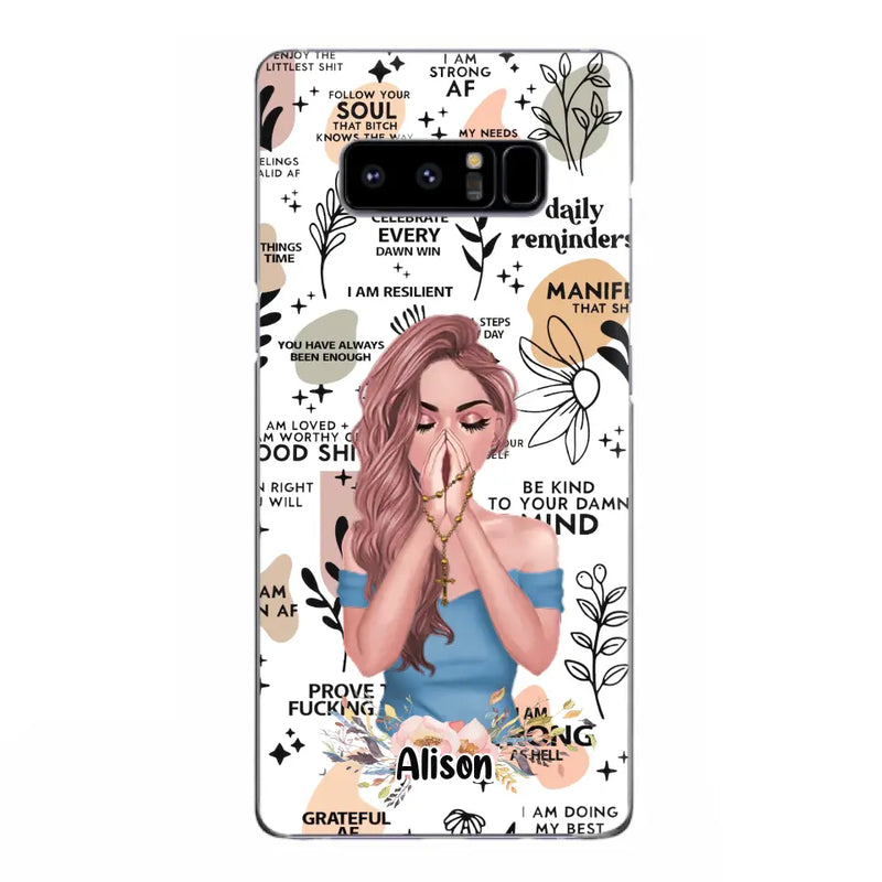 Custom Personalized Praying Girl Phone Case - Gift Idea for Girls/Friends - Case for iPhone/Samsung