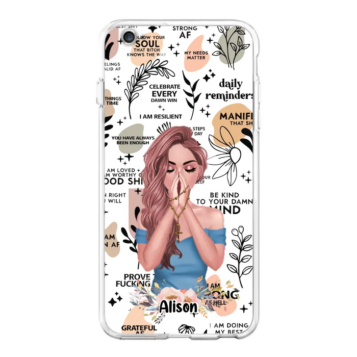 Custom Personalized Praying Girl Phone Case - Gift Idea for Girls/Friends - Case for iPhone/Samsung