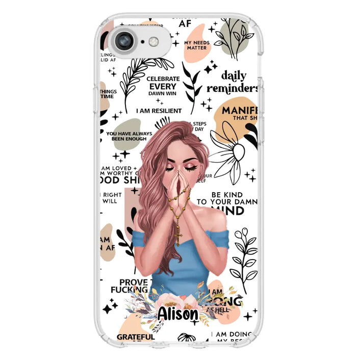 Custom Personalized Praying Girl Phone Case - Gift Idea for Girls/Friends - Case for iPhone/Samsung