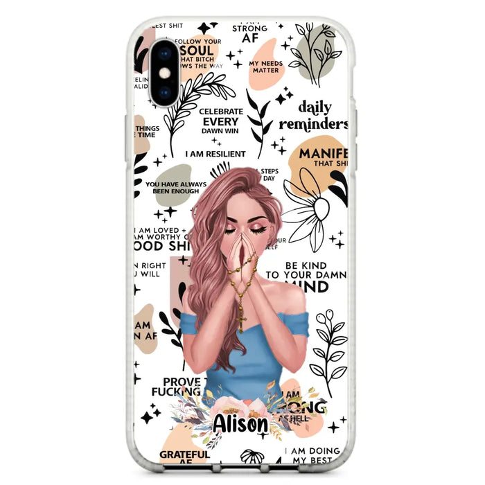 Custom Personalized Praying Girl Phone Case - Gift Idea for Girls/Friends - Case for iPhone/Samsung