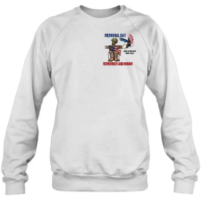 Custom Personalized Memorial Day Shirt/ Hoodie - Gift Idea for Memorial Day - Memorial Day Remember And Honor