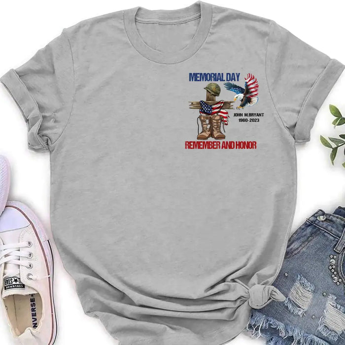 Custom Personalized Memorial Day Shirt/ Hoodie - Gift Idea for Memorial Day - Memorial Day Remember And Honor