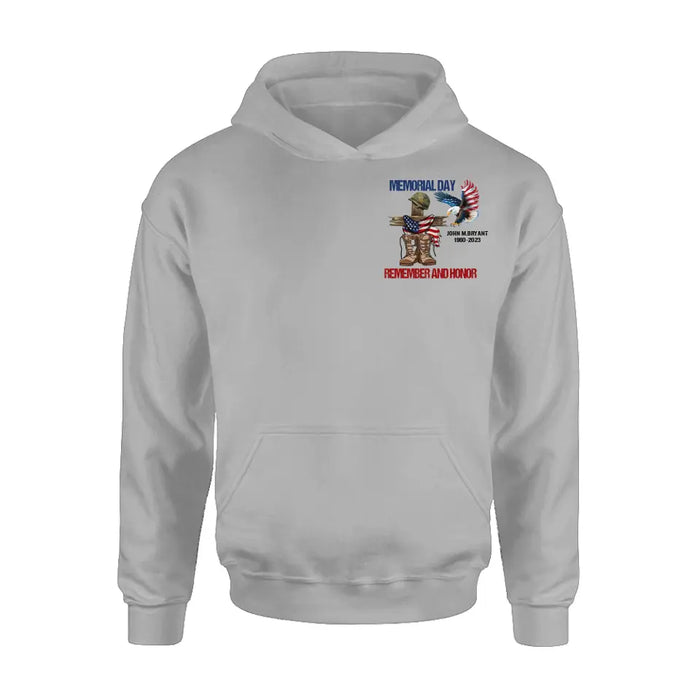 Custom Personalized Memorial Day Shirt/ Hoodie - Gift Idea for Memorial Day - Memorial Day Remember And Honor