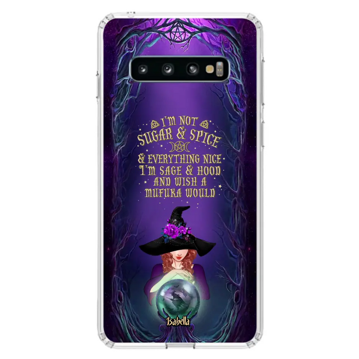 Custom Personalized Witch Phone Case - Gift Idea for Witch Lovers - I'm Not Sugar & Spice & Everything Nice - Case for iPhone/Samsung