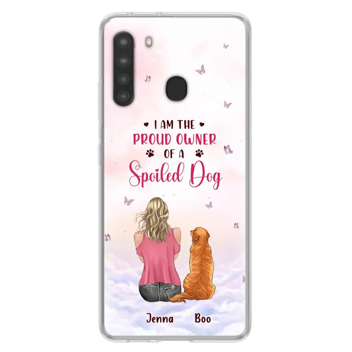 Custom Personalized Dog Mom Phone Case - Upto 5 Dogs - Gift Idea For Dog Lovers - I Am The Proud Owner Of A Spoiled Dog - Case for iPhone/Samsung