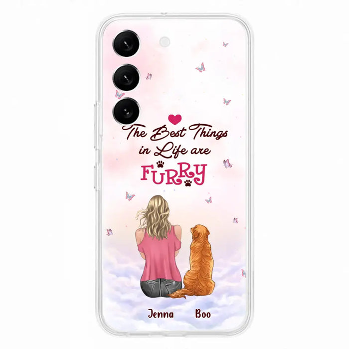 Custom Personalized Dog Mom Phone Case - Upto 5 Dogs - Gift Idea For Dog Lovers - The Best Things In Life Are Furry - Case for iPhone/Samsung