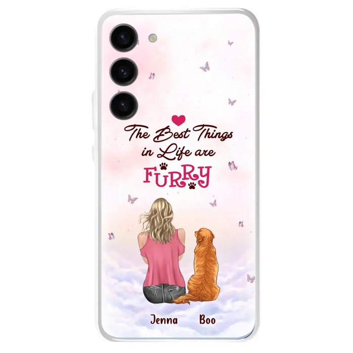 Custom Personalized Dog Mom Phone Case - Upto 5 Dogs - Gift Idea For Dog Lovers - The Best Things In Life Are Furry - Case for iPhone/Samsung