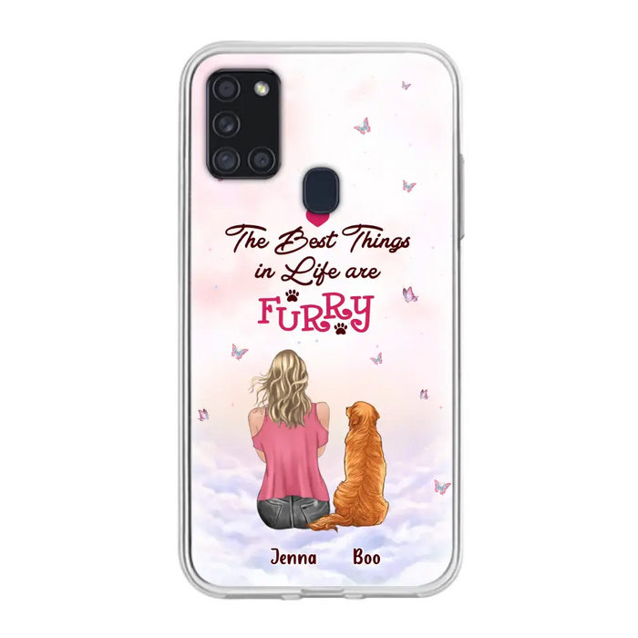 Custom Personalized Dog Mom Phone Case - Upto 5 Dogs - Gift Idea For Dog Lovers - The Best Things In Life Are Furry - Case for iPhone/Samsung