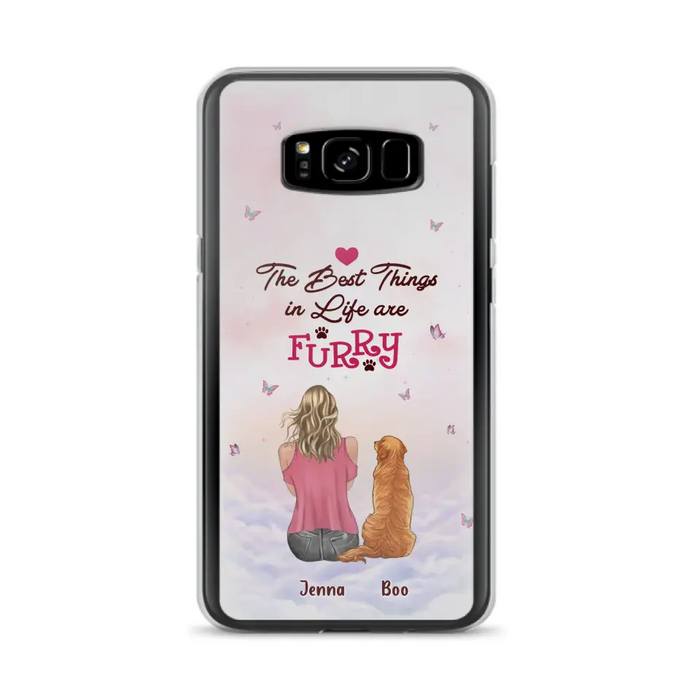 Custom Personalized Dog Mom Phone Case - Upto 5 Dogs - Gift Idea For Dog Lovers - The Best Things In Life Are Furry - Case for iPhone/Samsung