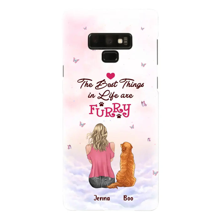 Custom Personalized Dog Mom Phone Case - Upto 5 Dogs - Gift Idea For Dog Lovers - The Best Things In Life Are Furry - Case for iPhone/Samsung