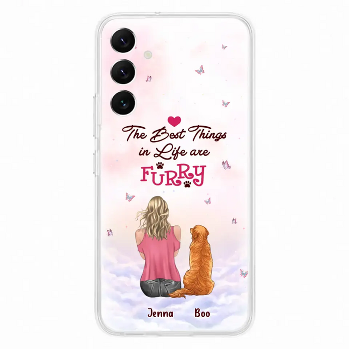 Custom Personalized Dog Mom Phone Case - Upto 5 Dogs - Gift Idea For Dog Lovers - The Best Things In Life Are Furry - Case for iPhone/Samsung