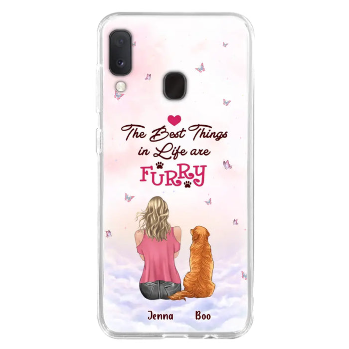 Custom Personalized Dog Mom Phone Case - Upto 5 Dogs - Gift Idea For Dog Lovers - The Best Things In Life Are Furry - Case for iPhone/Samsung