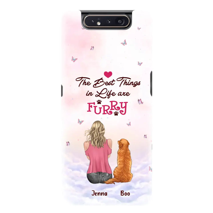 Custom Personalized Dog Mom Phone Case - Upto 5 Dogs - Gift Idea For Dog Lovers - The Best Things In Life Are Furry - Case for iPhone/Samsung