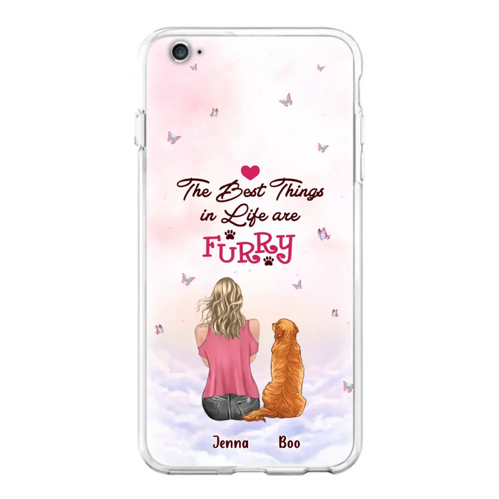 Custom Personalized Dog Mom Phone Case - Upto 5 Dogs - Gift Idea For Dog Lovers - The Best Things In Life Are Furry - Case for iPhone/Samsung