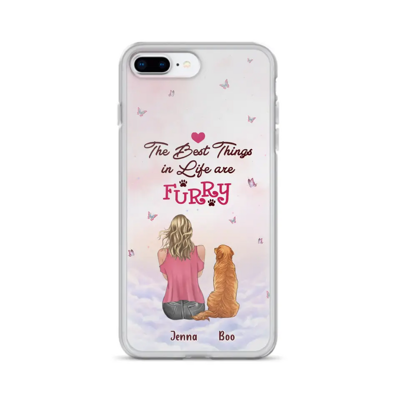 Custom Personalized Dog Mom Phone Case - Upto 5 Dogs - Gift Idea For Dog Lovers - The Best Things In Life Are Furry - Case for iPhone/Samsung