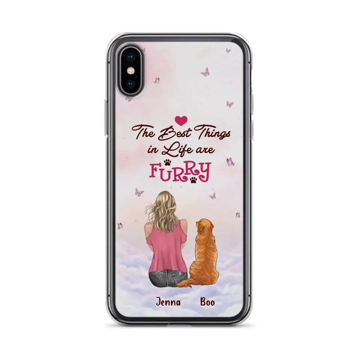 Custom Personalized Dog Mom Phone Case - Upto 5 Dogs - Gift Idea For Dog Lovers - The Best Things In Life Are Furry - Case for iPhone/Samsung