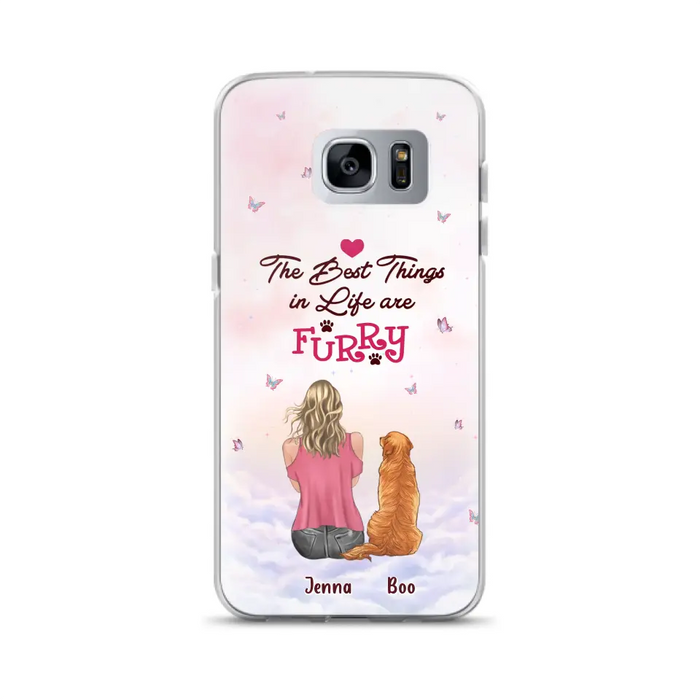 Custom Personalized Dog Mom Phone Case - Upto 5 Dogs - Gift Idea For Dog Lovers - The Best Things In Life Are Furry - Case for iPhone/Samsung