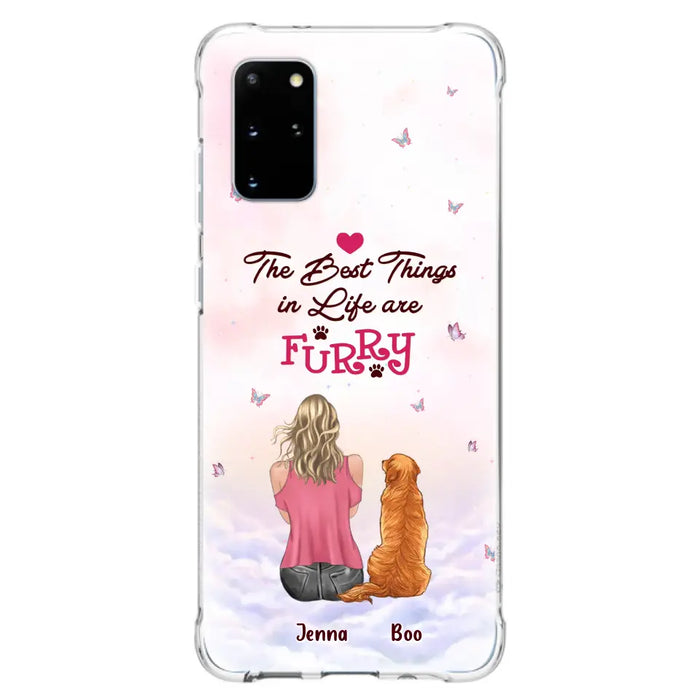 Custom Personalized Dog Mom Phone Case - Upto 5 Dogs - Gift Idea For Dog Lovers - The Best Things In Life Are Furry - Case for iPhone/Samsung