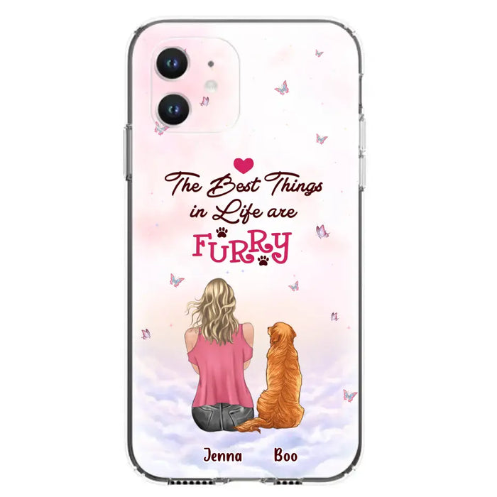 Custom Personalized Dog Mom Phone Case - Upto 5 Dogs - Gift Idea For Dog Lovers - The Best Things In Life Are Furry - Case for iPhone/Samsung