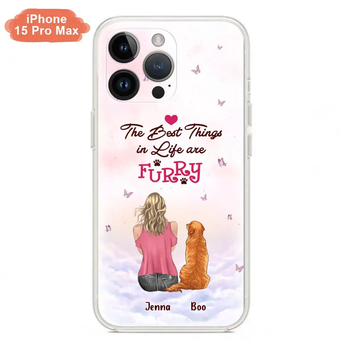 Custom Personalized Dog Mom Phone Case - Upto 5 Dogs - Gift Idea For Dog Lovers - The Best Things In Life Are Furry - Case for iPhone/Samsung