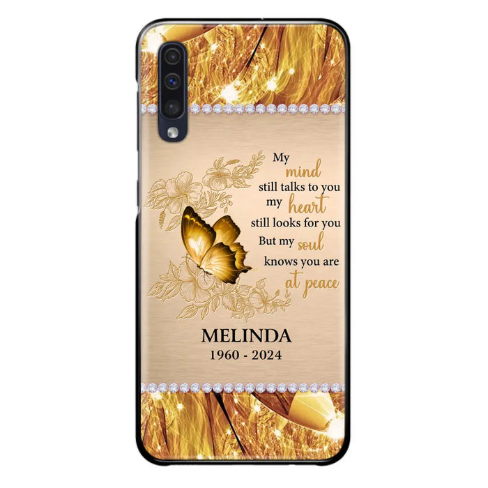 Custom Personalized Memorial Butterfly Phone Case - Memorial Gift Idea - My Mind Still Talks To You - Case for iPhone/Samsung