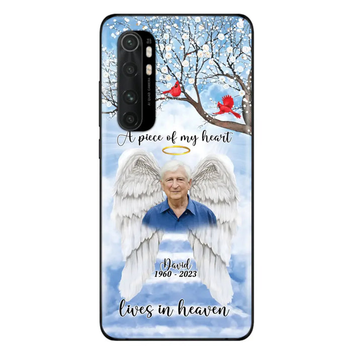 Custom Personalized Memorial Wings Upload Photo Phone Case - Memorial Gift Idea - A Piece Of My Heart Lives In Heaven - Case for Xiaomi/ Huawei/ Oppo