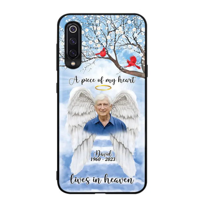 Custom Personalized Memorial Wings Upload Photo Phone Case - Memorial Gift Idea - A Piece Of My Heart Lives In Heaven - Case for Xiaomi/ Huawei/ Oppo