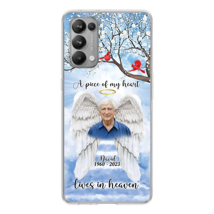 Custom Personalized Memorial Wings Upload Photo Phone Case - Memorial Gift Idea - A Piece Of My Heart Lives In Heaven - Case for Xiaomi/ Huawei/ Oppo