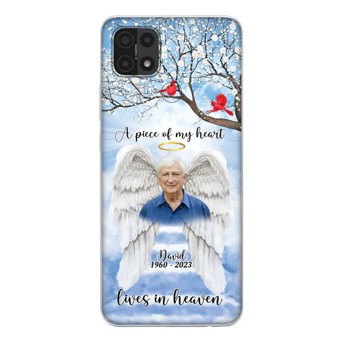 Custom Personalized Memorial Wings Upload Photo Phone Case - Memorial Gift Idea - A Piece Of My Heart Lives In Heaven - Case for Xiaomi/ Huawei/ Oppo