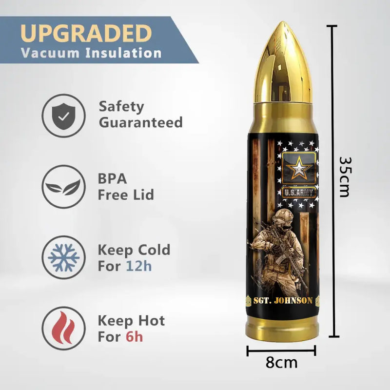 Personalized Veteran Bullet Tumbler - Gift Idea For Veteran/Father's Day