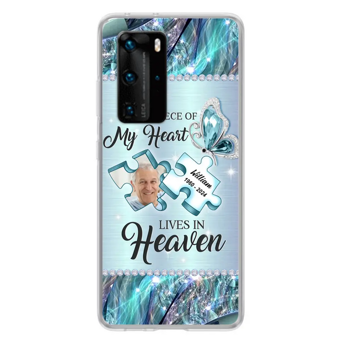 Custom Personalized Memorial Photo Phone Case - Memorial Gift Idea for Father's Day - A Piece Of My Heart Lives In Heaven - Case for Xiaomi/Huawei/Oppo