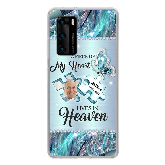 Custom Personalized Memorial Photo Phone Case - Memorial Gift Idea for Father's Day - A Piece Of My Heart Lives In Heaven - Case for Xiaomi/Huawei/Oppo