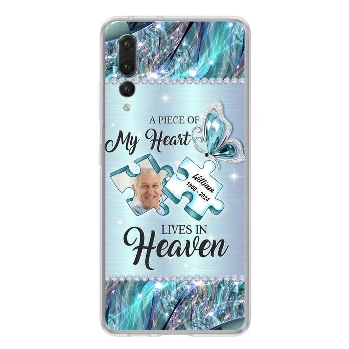 Custom Personalized Memorial Photo Phone Case - Memorial Gift Idea for Father's Day - A Piece Of My Heart Lives In Heaven - Case for Xiaomi/Huawei/Oppo