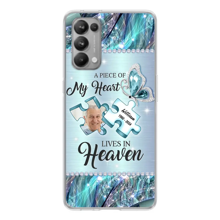 Custom Personalized Memorial Photo Phone Case - Memorial Gift Idea for Father's Day - A Piece Of My Heart Lives In Heaven - Case for Xiaomi/Huawei/Oppo