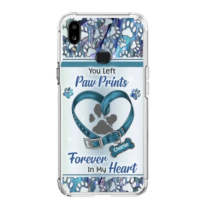 Custom Personalized Memorial Dog Collar Phone Case - Memorial Gift Idea For Dog Lover - You Left Paw Prints Forever In My Heart - Case for iPhone/ Samsung