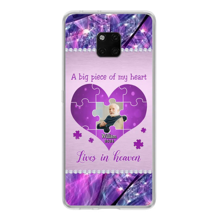 Custom Personalized Memorial Photo Phone Case - Memorial Gift Idea for Father's Day - A Big Piece Of My Heart Lives In Heaven - Case for Xiaomi/Huawei/Oppo