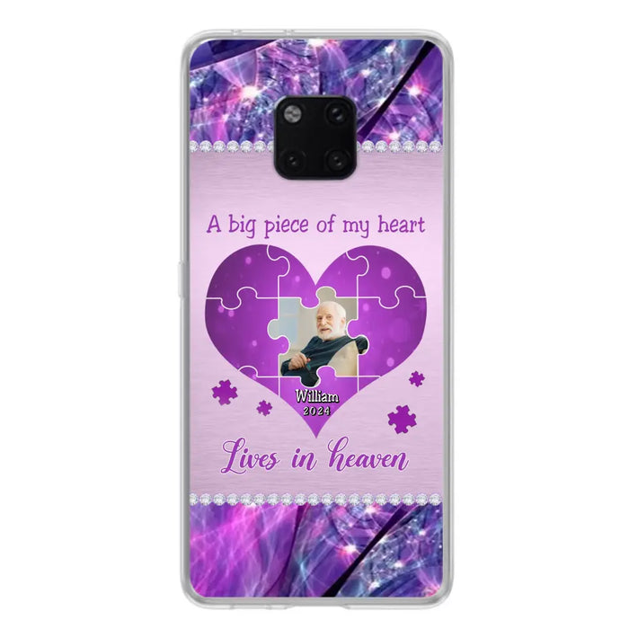 Custom Personalized Memorial Photo Phone Case - Memorial Gift Idea for Father's Day - A Big Piece Of My Heart Lives In Heaven - Case for Xiaomi/Huawei/Oppo